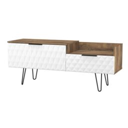 Anzio Matt Vintage Oak Effect Media Unit With 2 Drawers, (H)51.6Cm X (W)127.9Cm X (D)39.3Cm - thumbnail 3