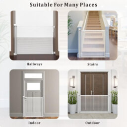 Start and Drive S&d Retractable Baby Gate, Extra Wide Up To 140Cm, Foldable Stair Safety Barrier For Babies, Pets & Dogs, Extendable -White Colour - thumbnail 5