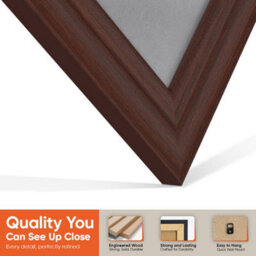 "AK Frames 25X17"" Rose Wood Classic Vinyl Record Frame With Mid Grey Mount For 12 Inch Lp Cover & Disc - Overlapped Design" - thumbnail 3