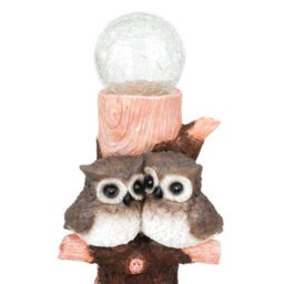 Gardenwize Solar Owl Multi-Colour Crackle Ball Light Colour-Changing Led Outdoor Garden Ornament - thumbnail 4