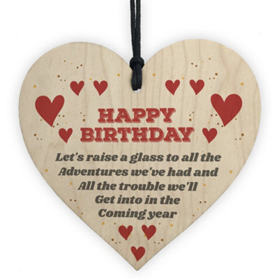 Red Ocean Happy Birthday Best Friend Novelty Bestie Friendship Keepsake Novelty Gift Sign - image 1