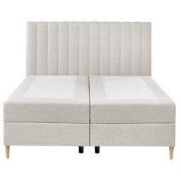 Beliani Divan Bed With Storage Fabric Officer 160 X 200 Cm (Eu King Size) Off-White - thumbnail 7