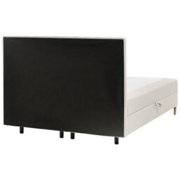 Beliani Divan Bed With Storage Fabric Officer 160 X 200 Cm (Eu King Size) Off-White - thumbnail 8