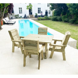 Marlborough Heavy Duty Table And Chair Set - 1 Square Table - 4 Chairs - 4 Seater - thumbnail 2