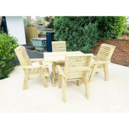 Marlborough Heavy Duty Table And Chair Set - 1 Square Table - 4 Chairs - 4 Seater - thumbnail 5