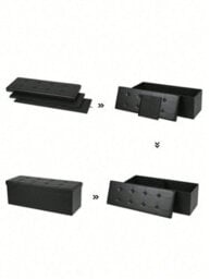LEDREM 110 Cm Ottoman Storage Box, Foldable Storage Bench, Chest With Lid, Footstool, Padded Seat, Synthetic Leather - thumbnail 5