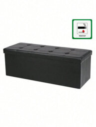 LEDREM 110 Cm Ottoman Storage Box, Foldable Storage Bench, Chest With Lid, Footstool, Padded Seat, Synthetic Leather - thumbnail 7