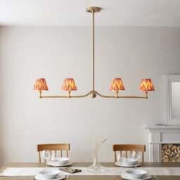 Loops Stylish 2 Pack Brushed Brass Ceiling Pendant Lights With Apricot Shades - thumbnail 3
