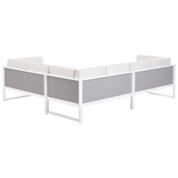 Beliani Garden Corner Sofa With Table 6 Seater Castella/fratte Left Hand Metal Off-White - thumbnail 6