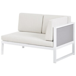 Beliani Garden Corner Sofa With Table 6 Seater Castella/fratte Left Hand Metal Off-White - thumbnail 8