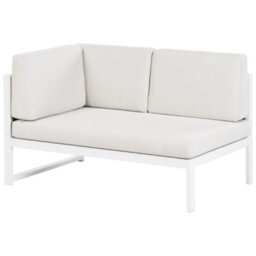 Beliani Garden Corner Sofa With Table 6 Seater Castella/fratte Left Hand Metal Off-White - thumbnail 7