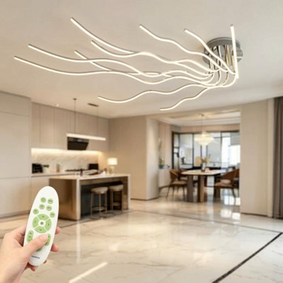 Modern Ceiling Light Adjustable Led Lighting White 130Cm For Living Room Bedroom - image 1