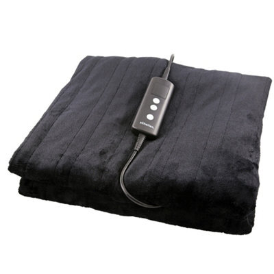 Schallen Luxury Soft Heated Warm Throw Over Blanket With Timer & 10 Heat Settings - Black - image 1