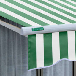 Primrose Awnings 2.5M X 2.0M Retractable Electric Half Cassette Green & White Awning Outdoor Patio Canopy - thumbnail 7