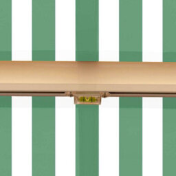 Primrose Awnings 2.5M X 2.0M Retractable Electric Half Cassette Green & White Awning Outdoor Patio Canopy - thumbnail 6