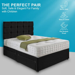 Dining Tables Rio Matching Headboard Divan Set, 2 Drawer On Same Side With Sprung 1500 Comfort Mattress - King - thumbnail 2