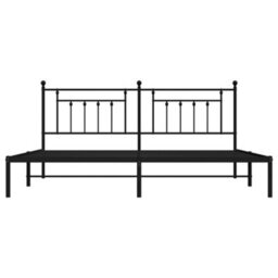 Berkfield Metal Bed Frame With Headboard Black 200X200 Cm - thumbnail 6