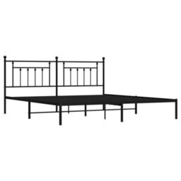Berkfield Metal Bed Frame With Headboard Black 200X200 Cm - thumbnail 5