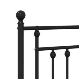 Berkfield Metal Bed Frame With Headboard Black 200X200 Cm - thumbnail 9
