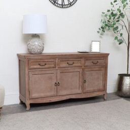 Melody Maison Solid Wood 3 Drawer Sideboard - Hessian Range