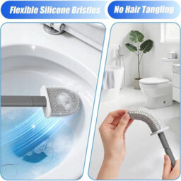 Hygienic Silicone Toilet Brush With Anti-Drip Holder - thumbnail 3