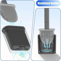 Hygienic Silicone Toilet Brush With Anti-Drip Holder - thumbnail 4