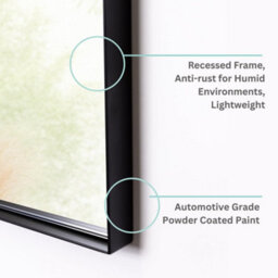 Mood Premium Arch Bathroom Mirror Black Framed Wall Mounted, Recessed Arched Frame Modern & Stylish (50Cm X 40Cm) - thumbnail 4