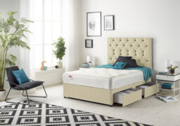 Somnior Beds Somnior Premier Linen Beige 2Ft6 Memory Foam Divan Bed With 2 Drawers, Mattress & Headboard - Small Single - thumbnail 3