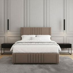 REGIONAL FURNISHINGS Mink Plush Velvet Divan Bed Set 24Inch Headboard & Footboard 2Drawersfootend & Mattress In Double King 4Ft 6Ft Sizes - thumbnail 2