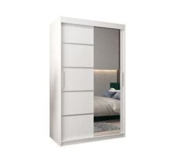 Arte Verona 02 Contemporary 2 Mirrored Sliding Door Wardrobe 5 Shelves 2 Rails White Matt (H)2000mm (W)1200mm (D)620mm - thumbnail 1