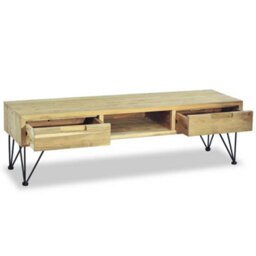 Berkfield Tv Cabinet 120X35X35 Cm Solid Teak - thumbnail 7