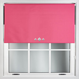 Furnished Thermal Blackout Roller Blinds With Triple Diamond Eyelets & Metal Fittings - Fuchsia Pink (W)130Cm (L)165Cm