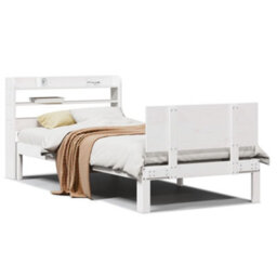 Walplus Bed Frame With Headboard Without Mattress White 100X200 Cm - thumbnail 2