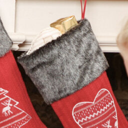 Dibor Red Nordic Heart Xmas Christmas Gift Bag Christmas Stocking For Kids - thumbnail 5