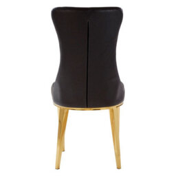 Orsina Black Leather Dining Chair, Effortless Cleaning Lounge Chair For Living Room, Space-Saving Dining Chair - thumbnail 5