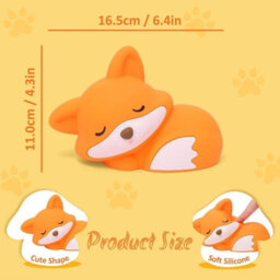 Fox Night Light Squishy Silicone Lamp Rechargeable Dimmable Touch Bedside Nightlight With Timer - thumbnail 4