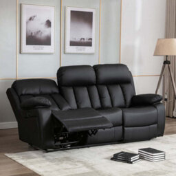 More4Homes Chester 3 Seater Electric Recliner Sofa In Black - thumbnail 1