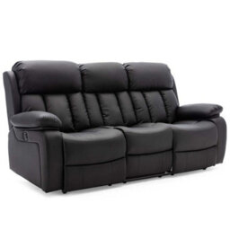 More4Homes Chester 3 Seater Electric Recliner Sofa In Black - thumbnail 2