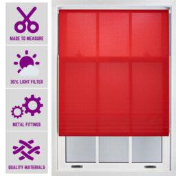 Furnished Made To Measure Day Light Roller Blinds With Metal Fittings - Red Blind For Home And Office (W)120Cm (L)210Cm