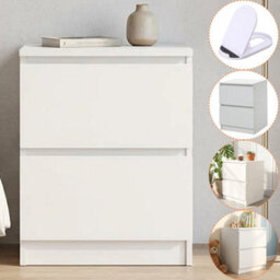 Bedside Table With Drawers And Storage Shelf, Nightstand Cabinet