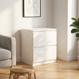 Bedside Table With Drawers And Storage Shelf, Nightstand Cabinet - thumbnail 5