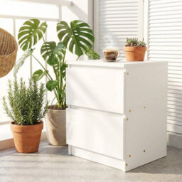 Bedside Table With Drawers And Storage Shelf, Nightstand Cabinet - thumbnail 6