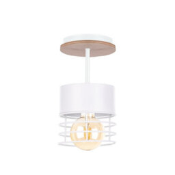 Luminosa Lighting Luminosa Casa Cylindrical Ceiling Light White, Wood, 12Cm, 1X E27