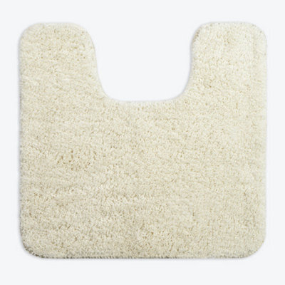 Allure Bath Fashions Luxury Microfibre Pedestal Toilet Mat Non-Slip - Cream - image 1