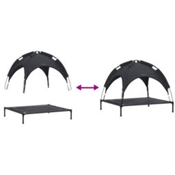 Walplus Black Dog Bed L Steel Frame Raised Pet Bed - thumbnail 9