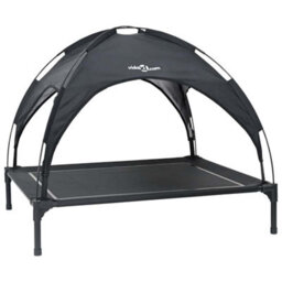 Walplus Black Dog Bed L Steel Frame Raised Pet Bed - thumbnail 2