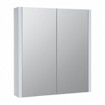 Clifton Mirror Bathroom Cabinet 600mm Wide - White - (Urban) - image 1