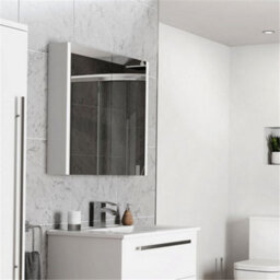Clifton Mirror Bathroom Cabinet 600mm Wide - White - (Urban) - thumbnail 3