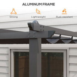 Outsunny 3 X 4M Aluminium Pergola With Retractable Roof, Garden Gazebo Canopy - thumbnail 7
