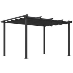 Outsunny 3 X 4M Aluminium Pergola With Retractable Roof, Garden Gazebo Canopy - thumbnail 2